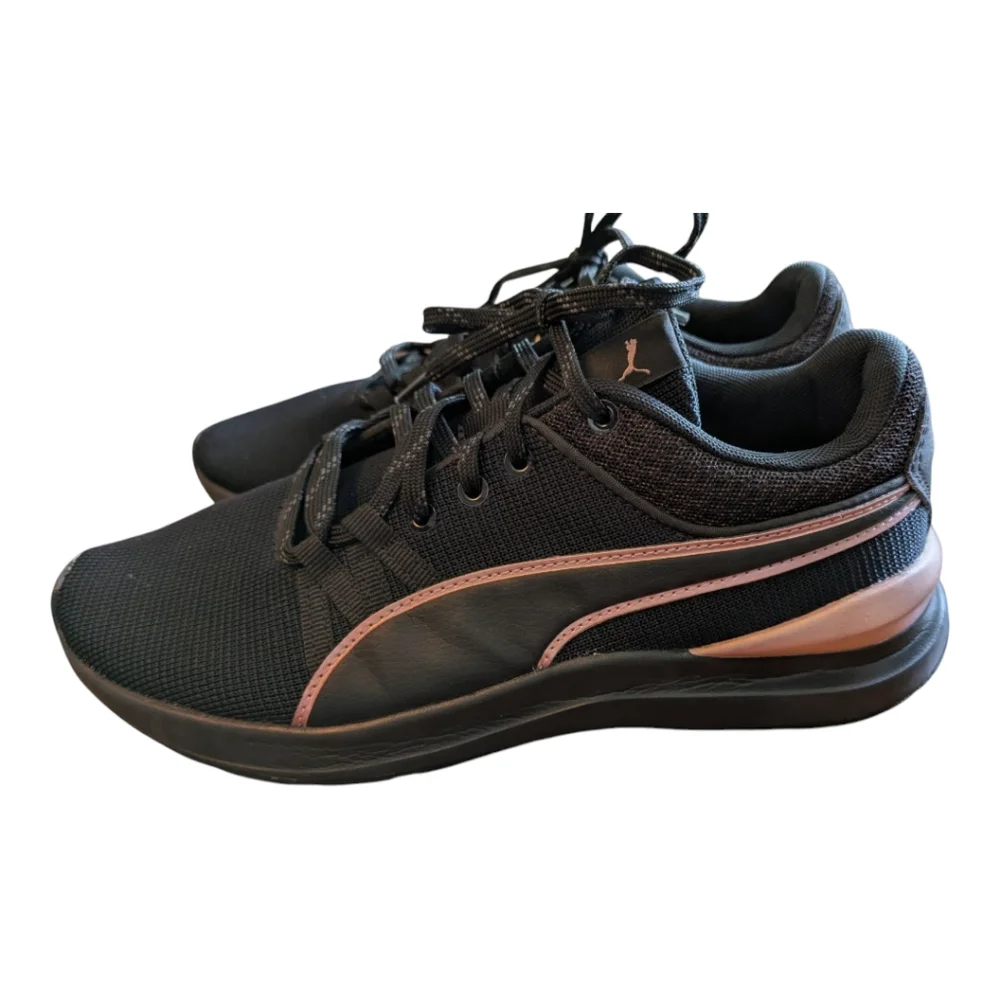 Puma Black Knit Metallic Pink Running Shoes Women's US Size 7
